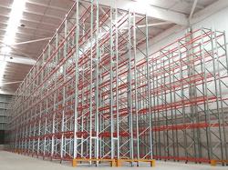 Heavy duty double deep pallet racking system for warehouse